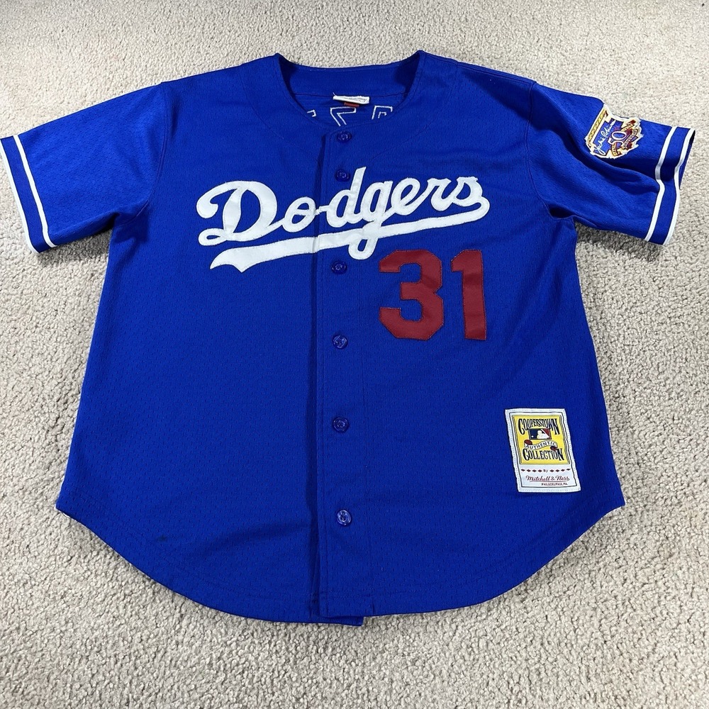 Mitchell & Ness Mike Piazza Jersey #31 Dodgers L Blue MLB 50th 1997 Cooperstown
